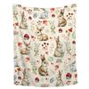 Cute Rabbit Blanket Cartoon Animal Pattern Portable Soft Blanket Sofa Bedroom Flannel Blanket