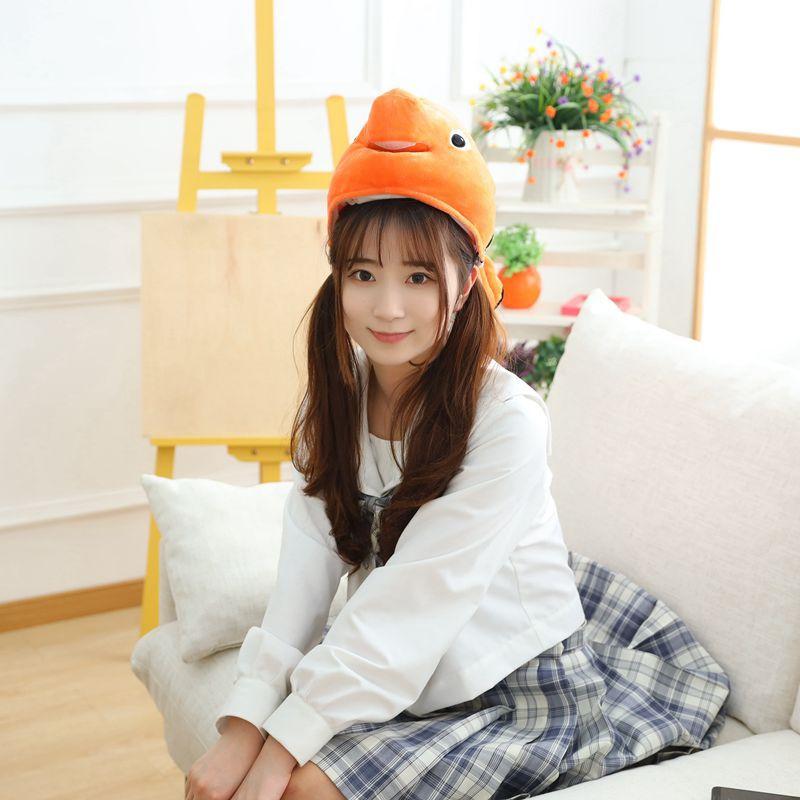 

Tropical fish headgear hat, plush headgear photo props photo props cartoon headgear photo props 56*26CM0.18kg