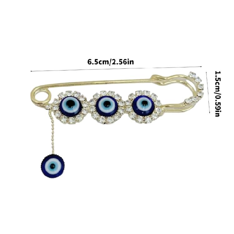 Multi Purpose Devil Eye Safety Pin For Hijab Scarf Coat Decoration Fashion Jewelry Elegant Lapel Pin Accessory