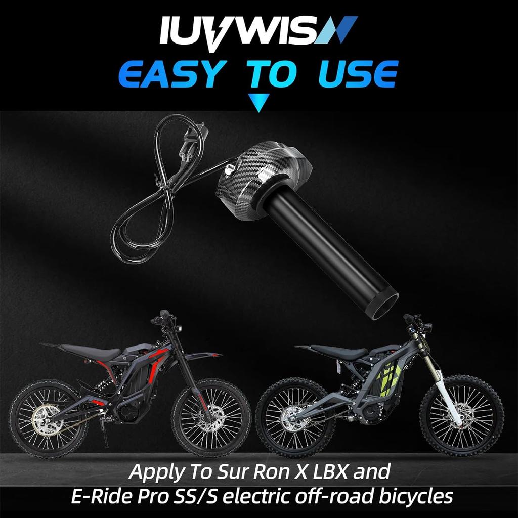 Electric Dirt Bike Throttle for Surron Eride Pro, Twist Handle Throttle Cable for Sur Ron LBX E-Ride Pro SR S SS 2.0 3.0 Imitation Carbon Fiber