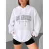 Autumn and Winter Sweater Women's Plush Hooded Pullover Loose Print Large Thin Velvet Coat Ins Fashionable Women