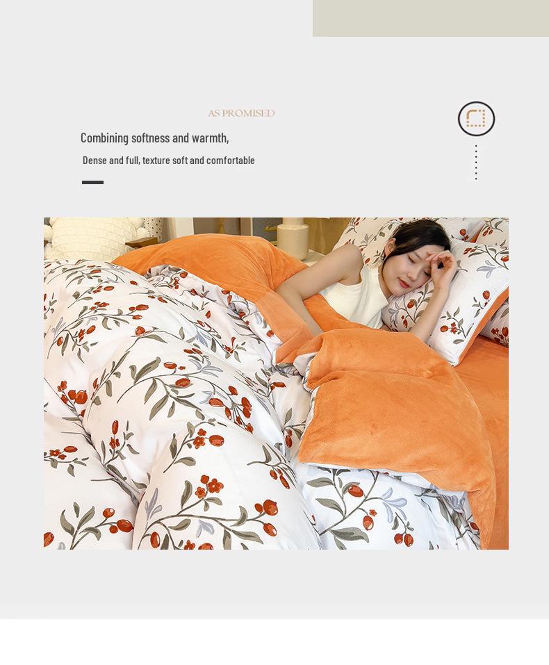 Winter Skin-Friendly Thick Milk Velvet Duvet Cover - Cozy, Warm & Ideal for Sleeping Naked in Dorms