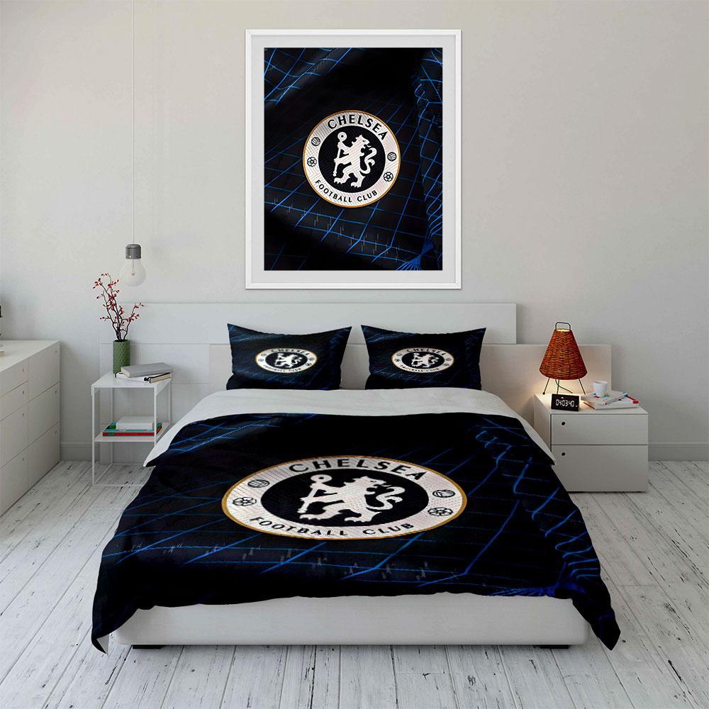 Logo des FC Chelsea. Bettwäsche-Sets Bettbezug-Sets Bettbezüge Kissenbezüge(1 * Bettbezug 2 * Kissenbezüge ohne Bettdecke)