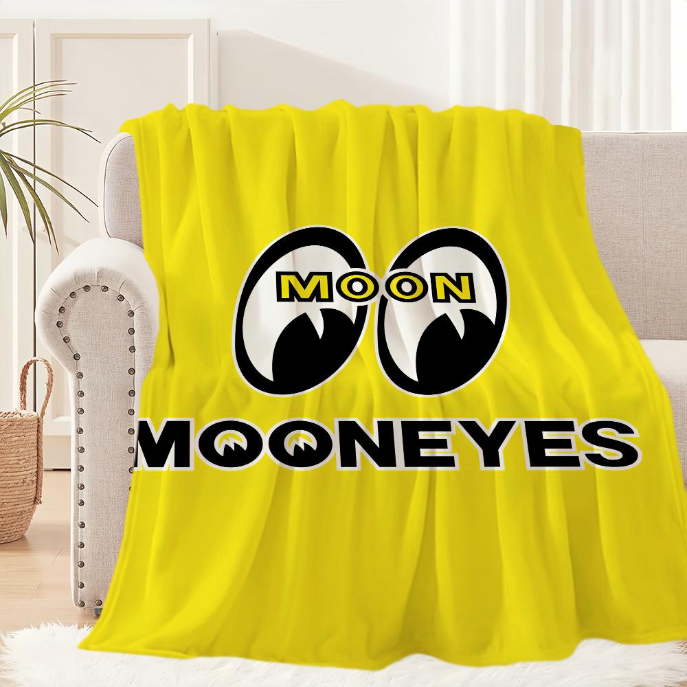 Fashion M-Mooneyes-Brand Logo Blanket Plush Nap Sofa Rug for Living Room Warm Office Bedroom Birthday Home Travel Kid Gifts