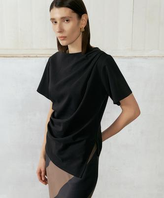 Baniseunyuyog 26Ss Hailey Drape T-Shirt Black