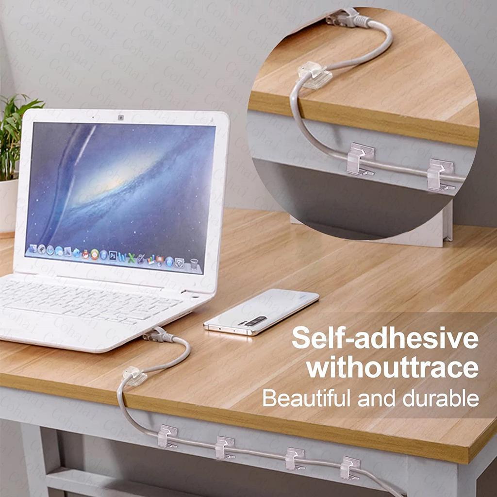 Selbstklebende Kabelclips Drahtkabelmanagement Kabelhalter Befestiger Organizer Klemme für Zuhause Büro Auto Kabelmanager Wandaufkleber