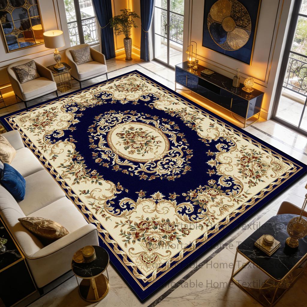 Blue Beige European Fluffy CARPET FOR LIVE ROOM Home Decoration Luxury Antiskid Soft Rug Big Size Washable Short Velvet Foot Mat