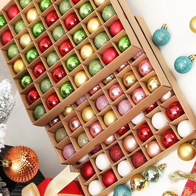 Box of 49 Electroplated Shiny 3cm Christmas Ball Ornaments for Tree Decoration and Scene Arrangement