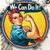 Vintage Rosie the Riveter Metallskylt Rund 8x8 Tum Retro Väggkonst för Heminredning Hållbar Presentidé