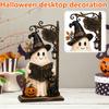 Decorazione Casa Zucca 2D in Legno per Esposizione da Tavolo di Halloween