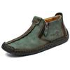 Men's Large Size Zipper Martin Boots - Spring & Autumn Casual Outdoor Handmade Stitched Work Boots