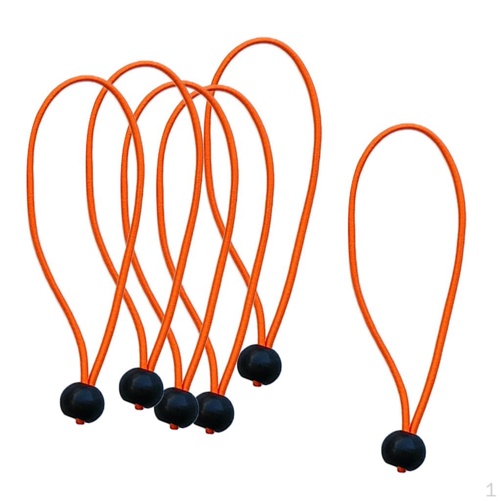 

Ball Bungee Cord Set for Outdoor Use Orange 8 inch