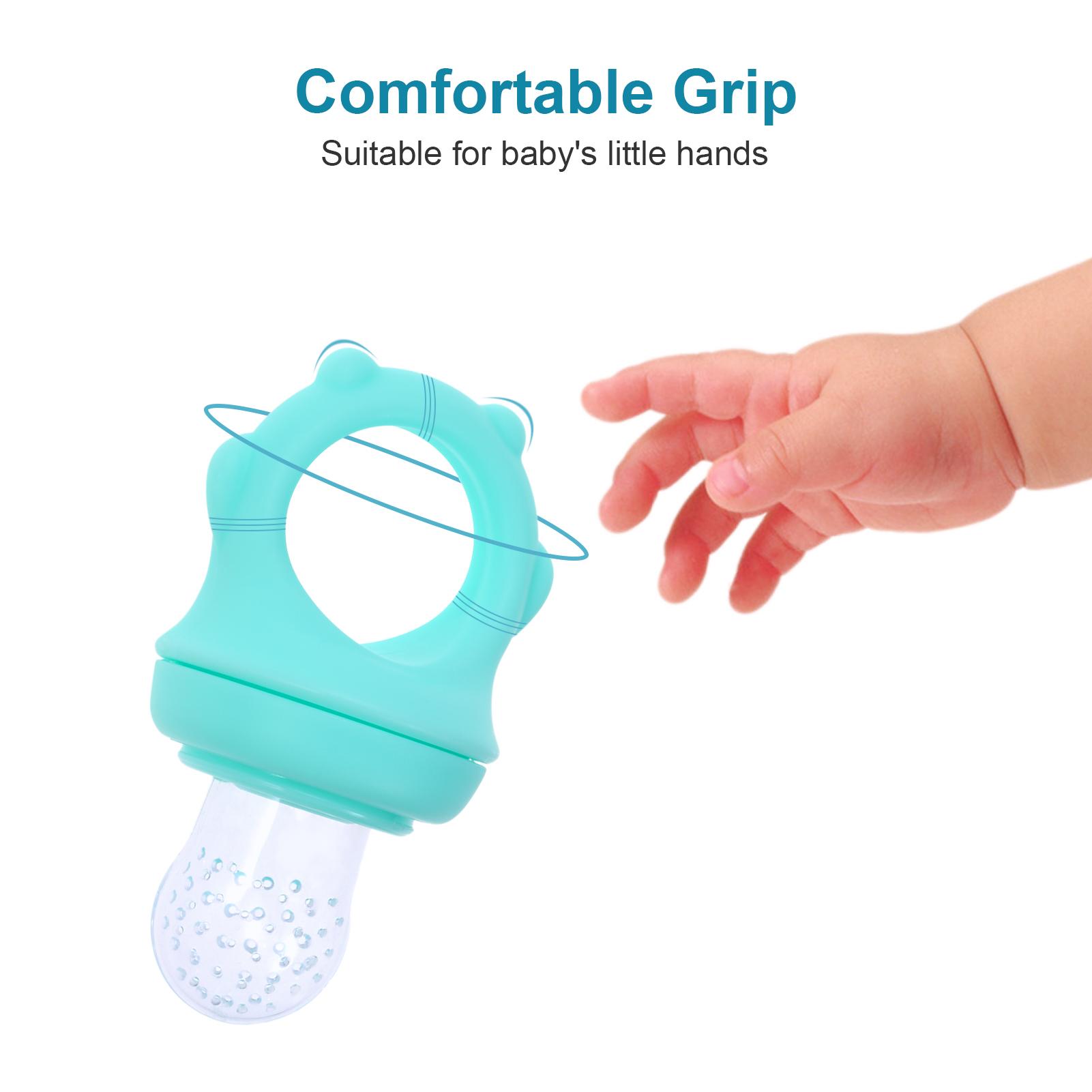 

Baby Food Feeder Fruit Feeder Pacifiers for Teething Relief with SCelsiusMCelsiusL 3 Size Silicone Pacifiers for Infants, Pack of 2pcs