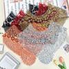Heavy Duty Frontal Rhinestone Applique Embroidery Lace Fabric Sticker  Women's Accessory Patch