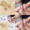 Holiday Snowflake Ear Studs With Silver Finish For Ladies Gift Accessory