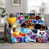 Colorful Cube Creatures Blanket Flannel Blanket for Bed, Sofa, Camping, Hiking, Picnic Essentials, Gift for Family Fan Gifts