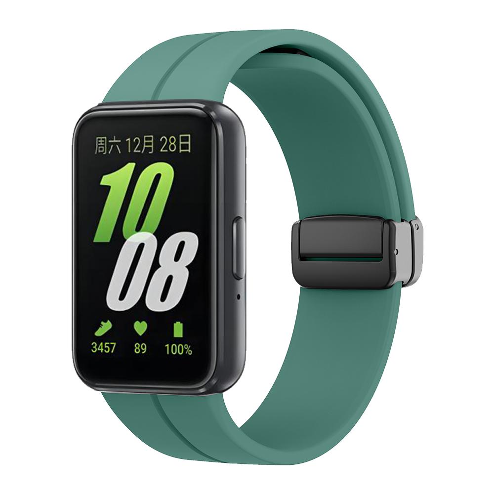 Magnetischer D-Faltverschluss Sport-Silikonband Für Samsung Galaxy Fit3 Fit 3 SM-R390 Ersatzarmband Armband