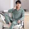 Pajamas Men'S Spring And Autumn Pure Cotton Long-Sleeved Autumn Men'S Cotton Loungewear Autumn And Winter Thin Suit