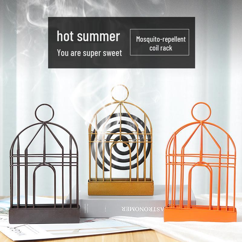 Creative Birdcage Mosquito Coil & Incense Burner Tray