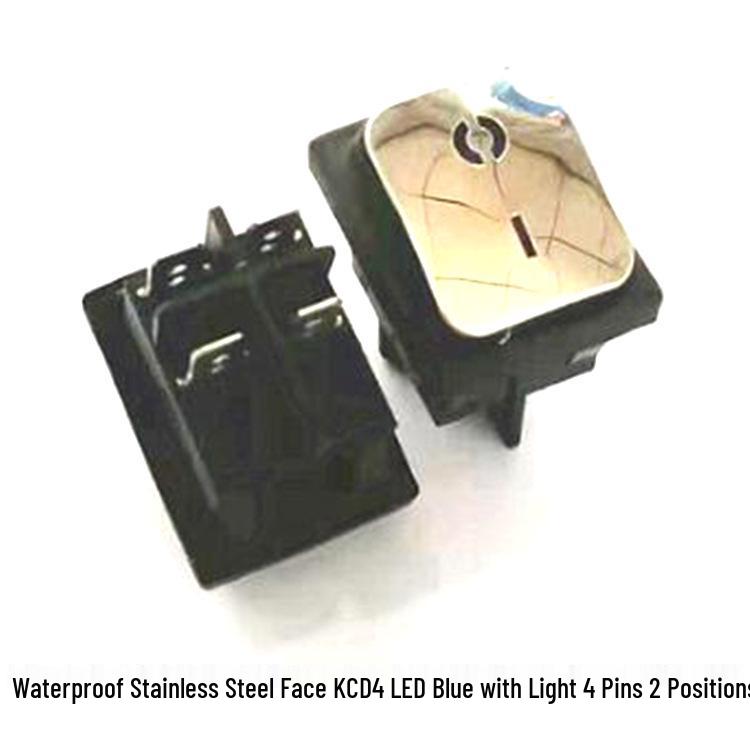 Rocker Power Reset Switch, 16A 250V, 4/6-Pin, 2/3-Position with Light, KCD4 Boat Shape