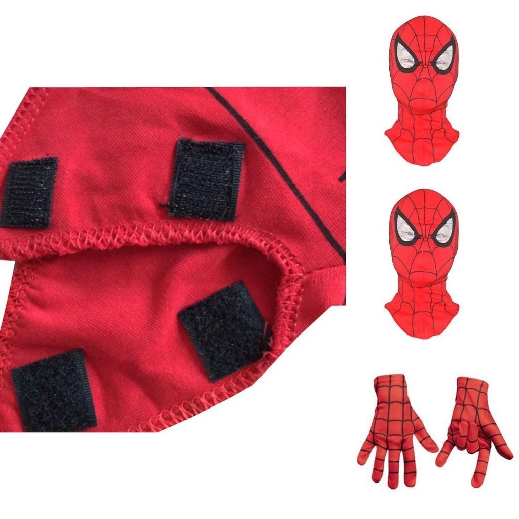 Vibrant Kids Spiderman Mask Full Head Cosplay With Soft Gloves For Halloween Fun