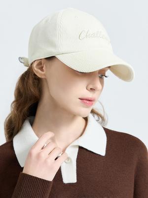 CHALLENGER Women'S Corduroy Lettering Ball Cap Cream