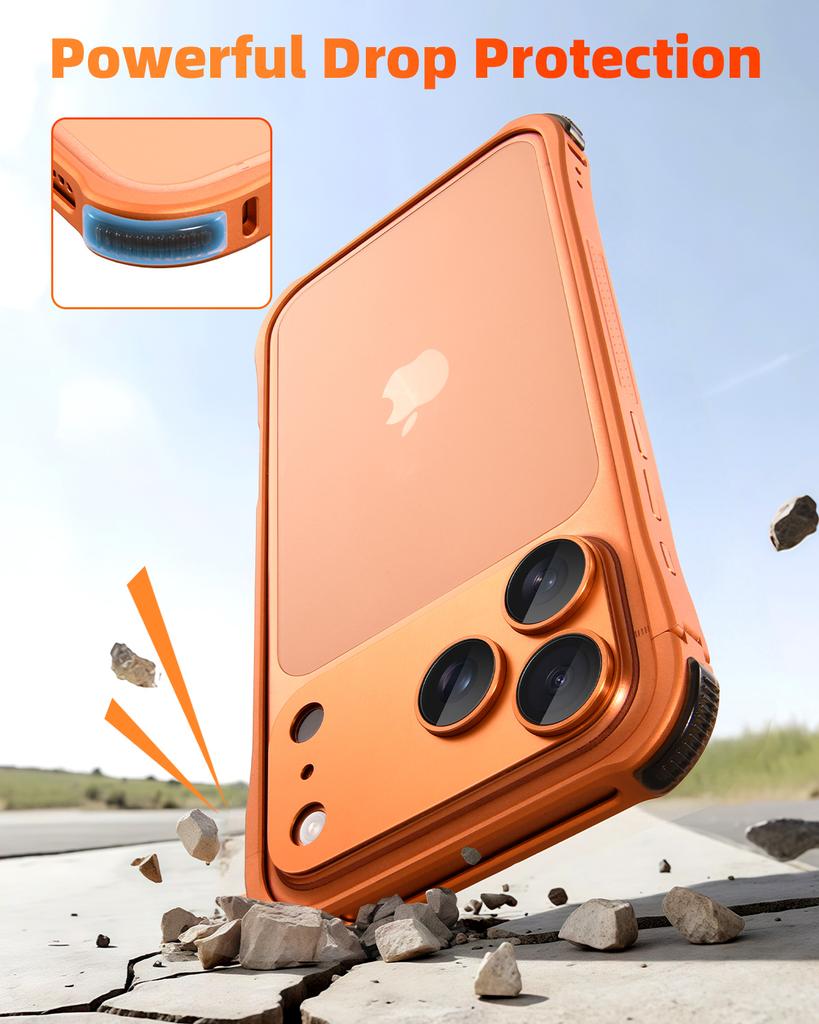 Oatsbasf Metalowa Bezplecowa Ramka Ochronna do iPhone 17 Pro Max / iPhone 17 Pro Smukła Przezroczysta Ramka Etui na Telefon z Ochroną Obiektywu Aparatu