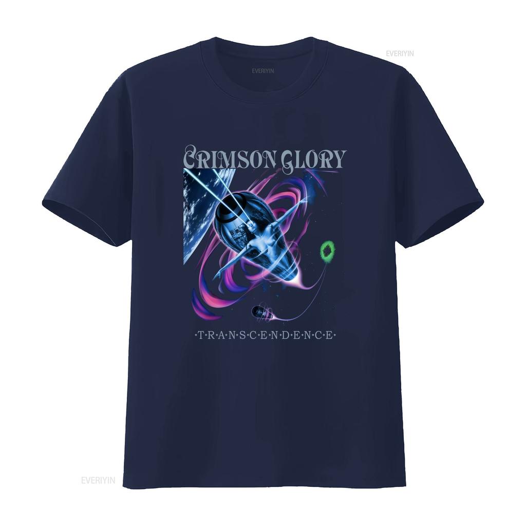 Vintage Heavy Metal Crimson Glory Transcendence Album Sci Fi Space Print Casual T Shirt vintage Washed Slightly Unisex Stylish