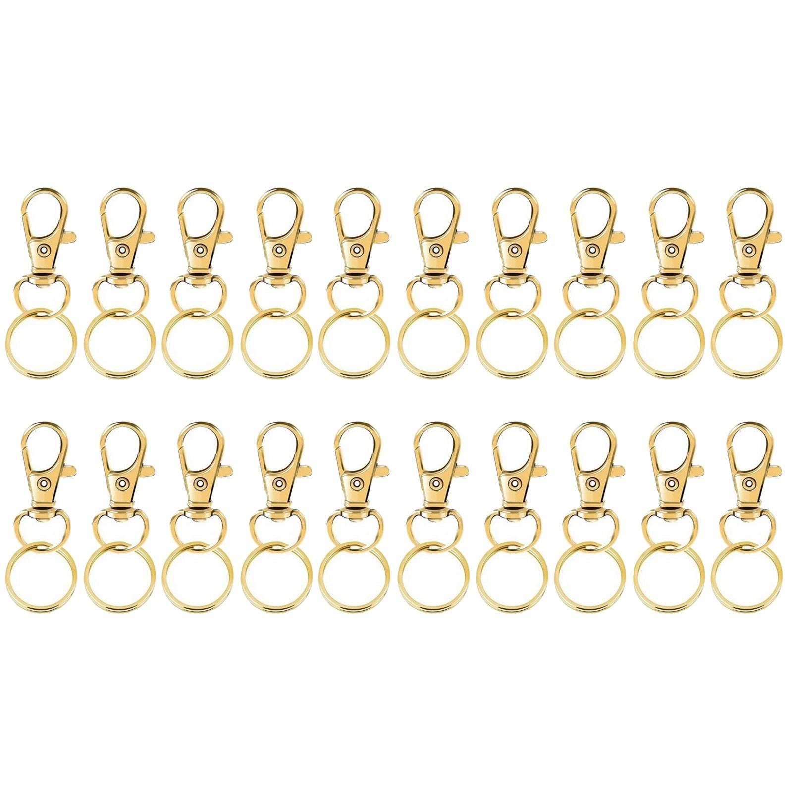 

40PCS Metal Lobster Clasp 360 Degree Rotation Gold DIY Lobster Clasp for Handbags Wallets Jewelry Key Chains