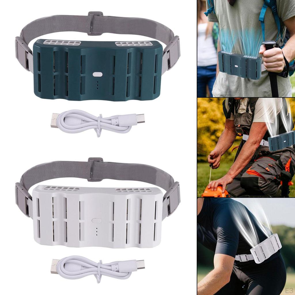 Portable Waist Fan Adjustable Belt Rechargeable Powerful Wind Practical Wearable for Travel