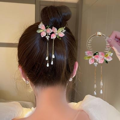 Imitation Pearl Flowers Tassels Hair Claws Ancient-style Hair Accessories  Party