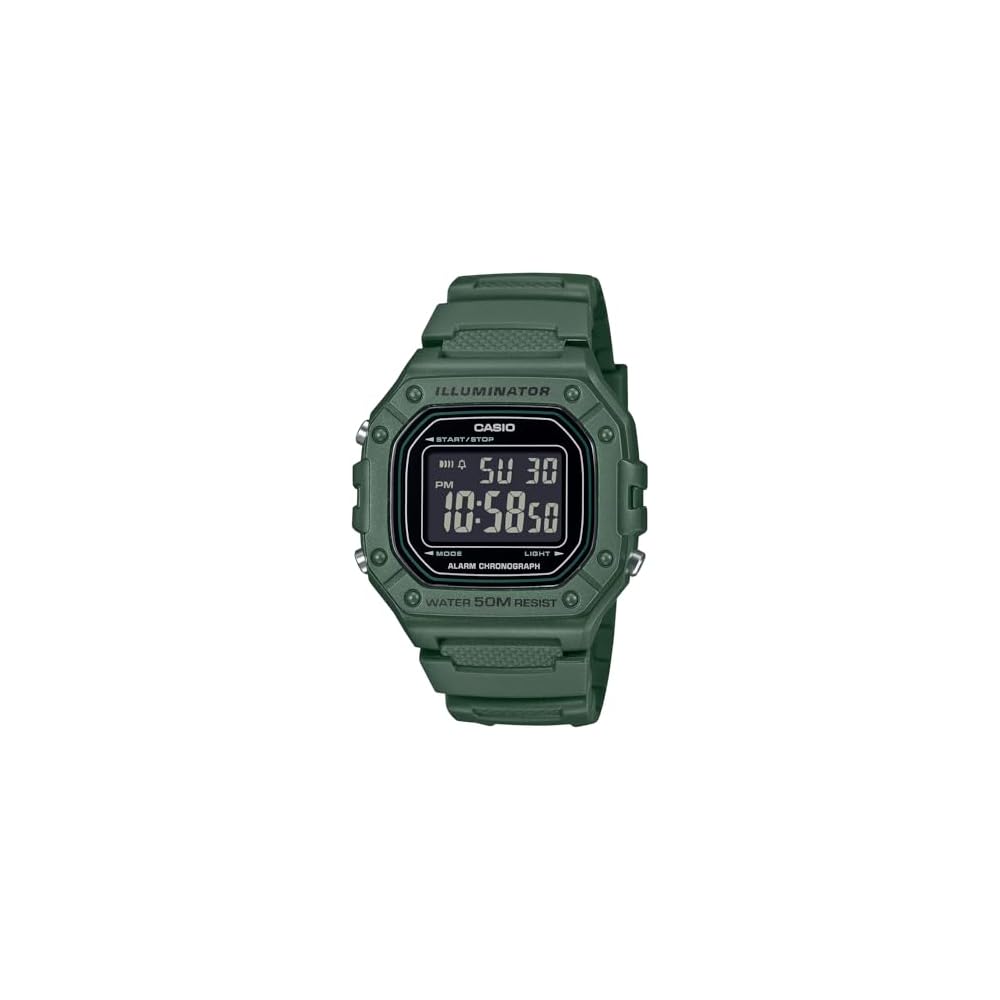 Casio Standard Digital Watch W-218H-3BV Deep Green Reverse LCD Unisex