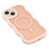 For iPhone 15 Plus/14 Plus Case Compatible with MagSafe TPU + PC Phone Back Cover Skin Touch Wave Shape