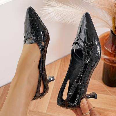 Women Spring and Summer Fashion Hollow-out Shallow-mouth Single Shoes  New Temperament Pointed Toe High-heeled Shoes