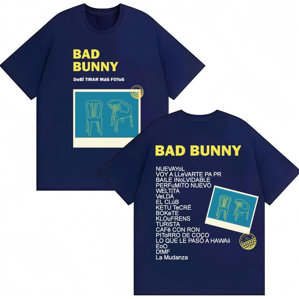 Rapper Bad Bunny Album Tour T-Shirt Herren Damen Hipster T-Shirts Gemütliche Baumwolle Locker Lässiges T-Shirt