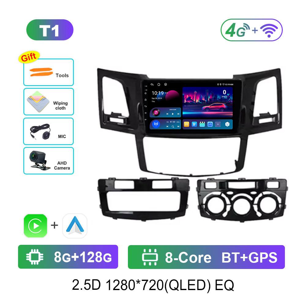 Bluetooth WiFi GPS Navigation Android 14 for Toyota Fortuner HILUX Revo Vigo 2007 - 2015 HD Screen Car Radio Multimedia Player