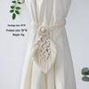 Bohemian Woven Tassel Curtain Tie-back with Leaf Rope Design