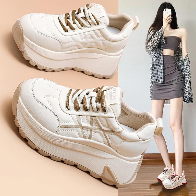 Autumn and winter new trendy thick-soled heightening CM little white shoes women's super fire versatile muffin casual sports Forrest Gump shoes