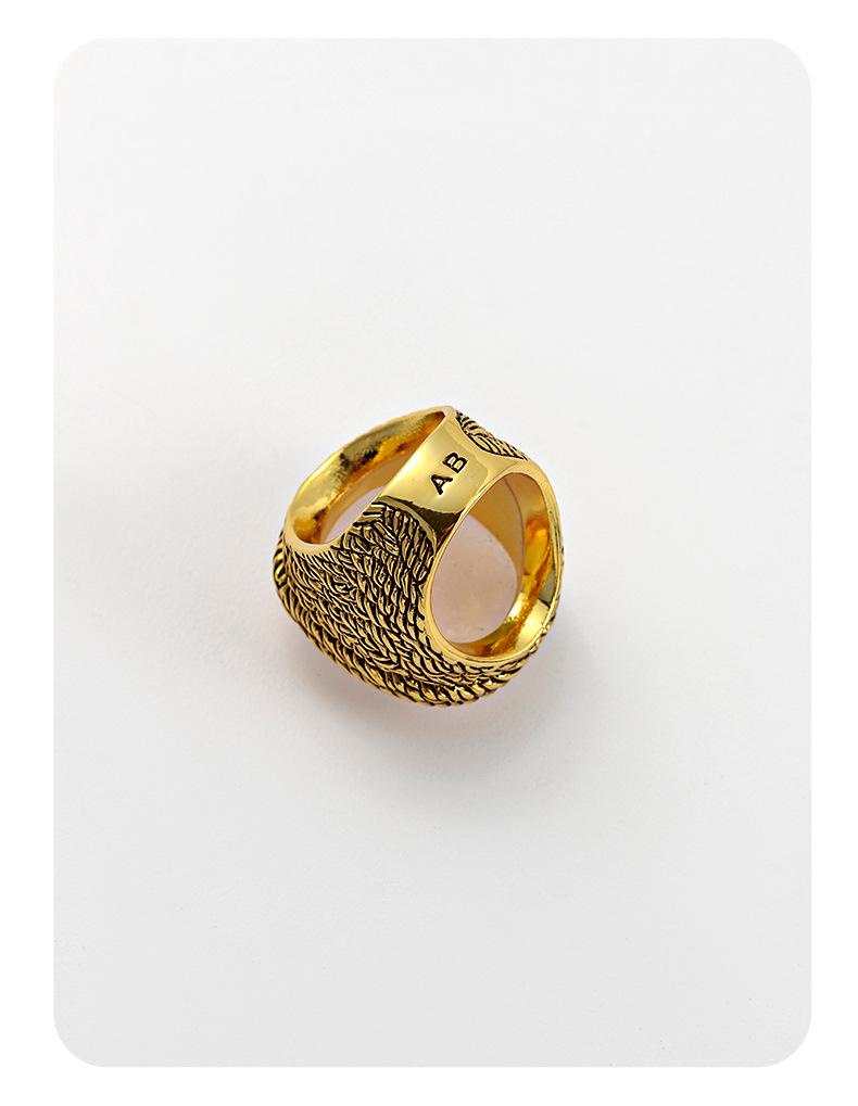 Inel Vintage Distresed cu Piatră Prețioasă Franceză pentru Femei: Exquisit, High-End, Lux Ușor, Eleganță Inspiratoare în Stil INS.