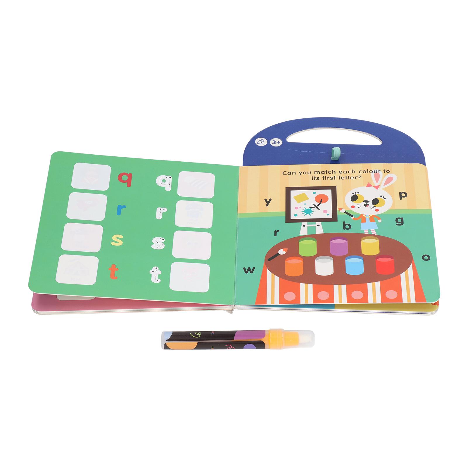 

Alphabet Water Painting Book Reusable Portable Handle Water Reveal Activity Painting Book for Above