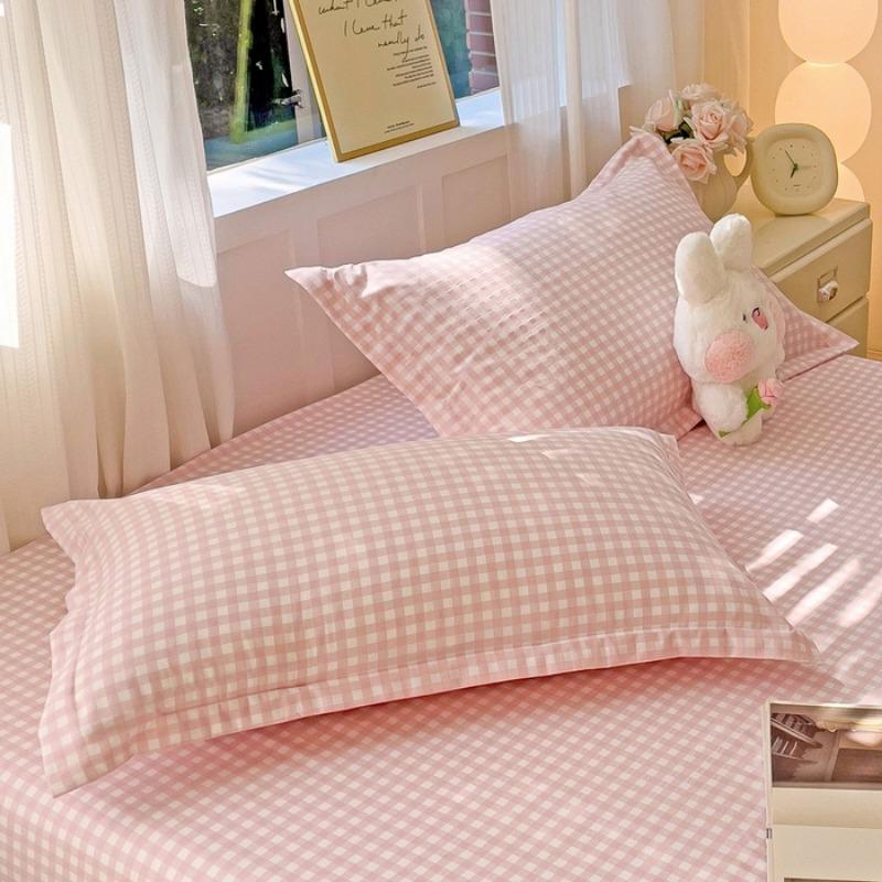 New Solid Color Washable Pillowcase Pair 48x74cm Single Solid Color Pillowcase Lattice