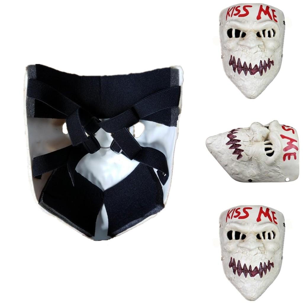 Creative Kiss Me Demon Resin Mask Fun Halloween Accessory For Role-playing Events