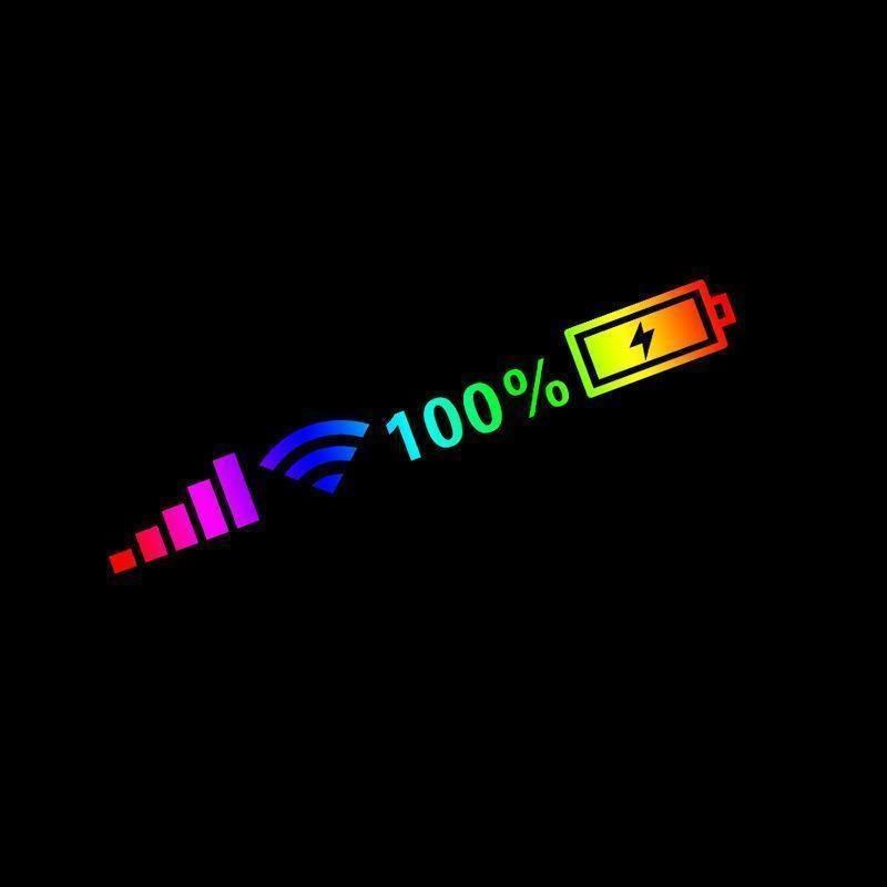 

Смешные светоотражающие наклейки на автомобиль с уровнем заряда батареи Wi-Fi, красочные декоративные наклейки с логотипом, наклейка на кузов заднего стекла автомобиля разноцветный