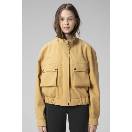 

Женские куртки Wm012 Женские куртки-бомберы из натуральной замши XL жёлтый