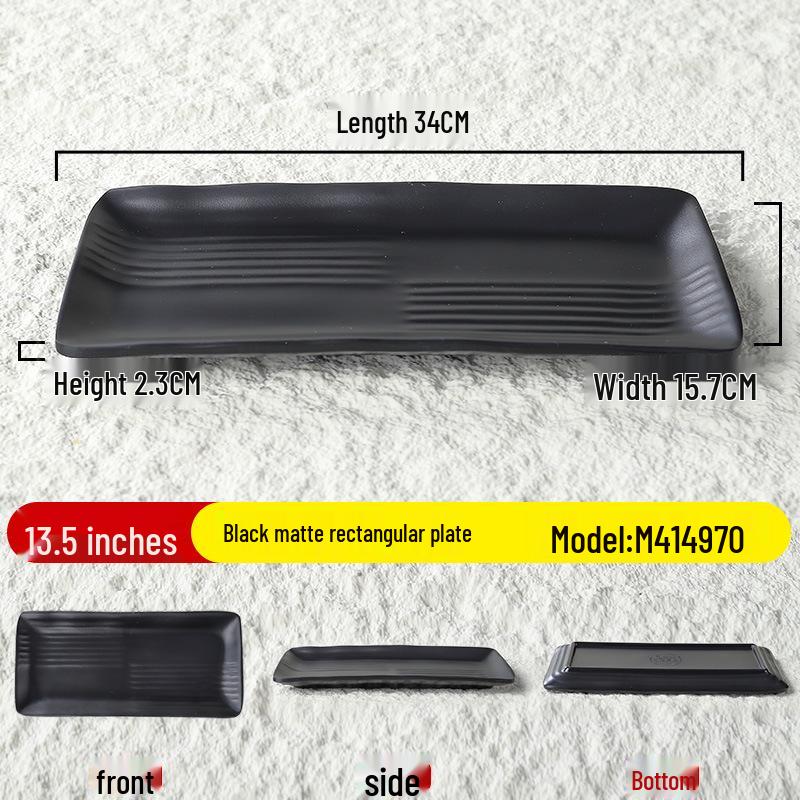 Matte Black Melamine Plate for Hot Pot, BBQ, or Kebab Shops