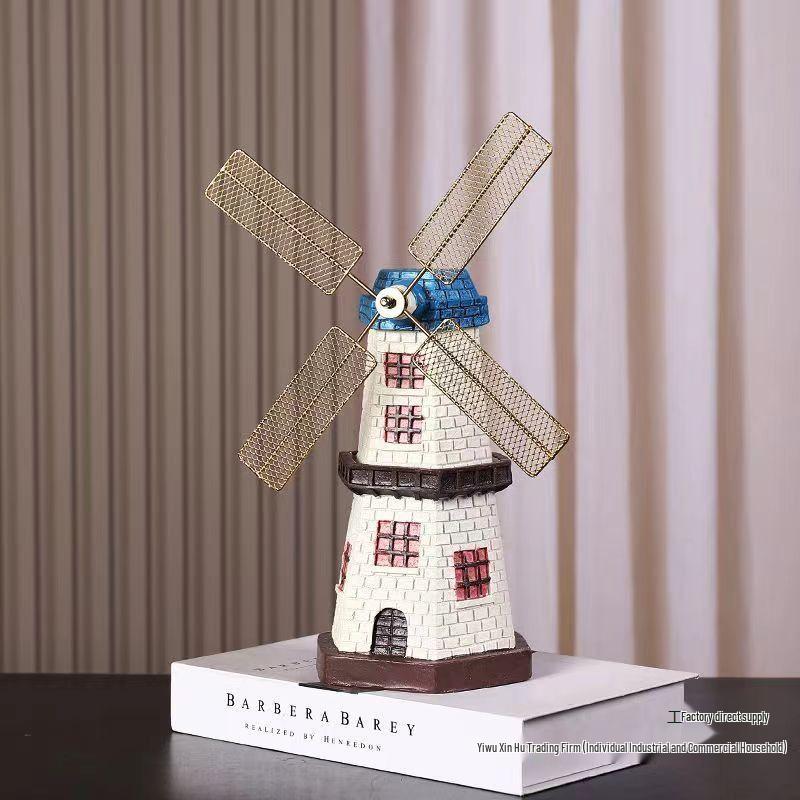 Moderní Retro Nizozemský Větrný Mlýn Vínová Skříňka Stolní Dekorace