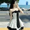 French Retro Sweet Sleeveless Mini Dress Women Y2K Harajuku Aesthetic Lace Slim Dress Spicy Girl Club Party Stylish Outfit