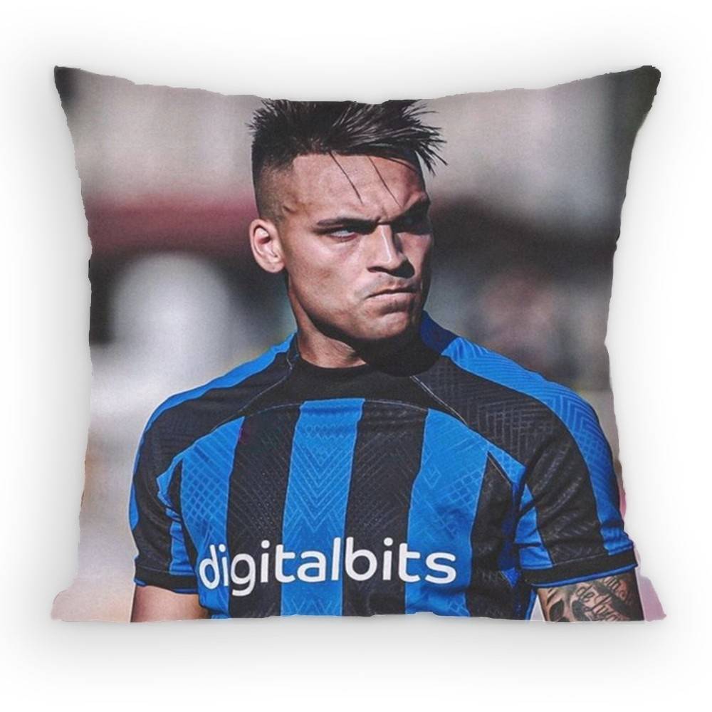 Lautaro Martinez Calciatore Federa per cuscino Federa antiacaro Cerniera invisibile Peluche corto setoso Copricuscino per divano