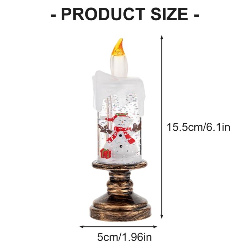 Christmas Snow Globe LED Candle Lamp With Dynamic Snowfalls Effect Crystal Ball For Home Decoration Holiday Gift