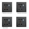 Hot Selling Luxury Metal Stainless Steel Alloy Brushed Coffee Color Wall Switch Eu FR UK Socket Reset Button Switch Electrical